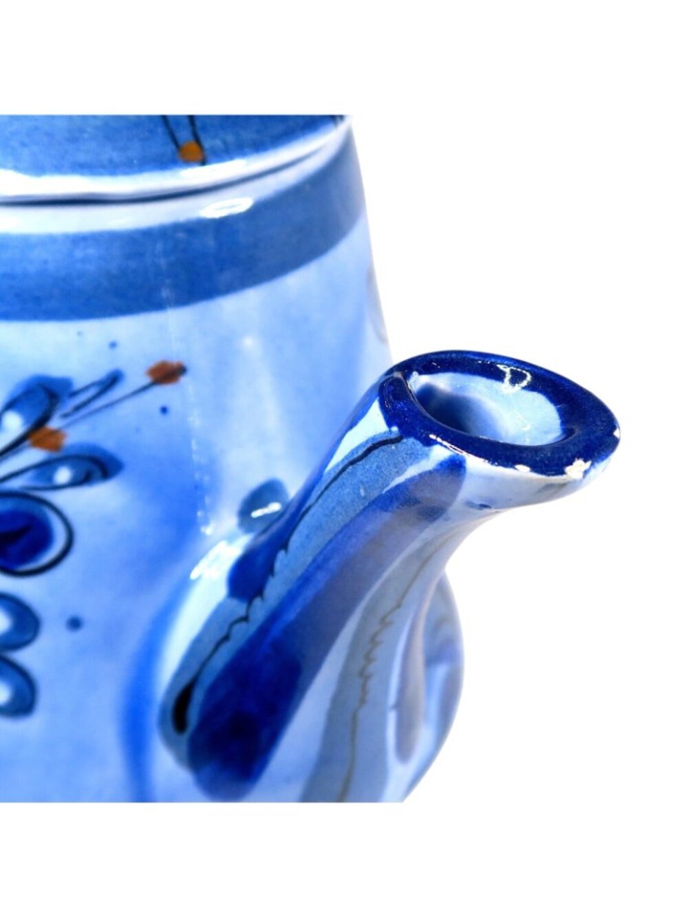 Tonala Blue Bird & Butterfly Teapot with Lid Vintage Signed Mexican Pottery - Picture 9 of 9